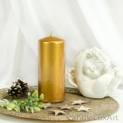 Stumpenkerzen Opal Metallic Glanz Gelbgold