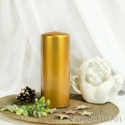 Stumpenkerzen Opal Metallic Glanz Gelbgold