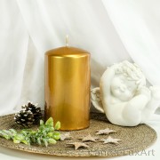 Stumpenkerzen Opal Metallic Glanz Gelbgold