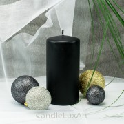Stumpenkerze Matt Schwarz 7x14cm