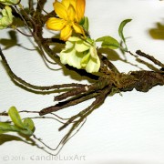 Äste Blüten Kranz gelb-weiß-grün - 30cm