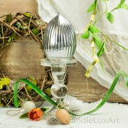 Ostern 10cm Eier Kerzen geriffelt Glanz Metall 3 Farben