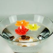 2er Set Schwimmkerzen mit Duft - Orchidee rot