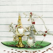 Figur Kerzen Gnom silber und gold 3D Applikation