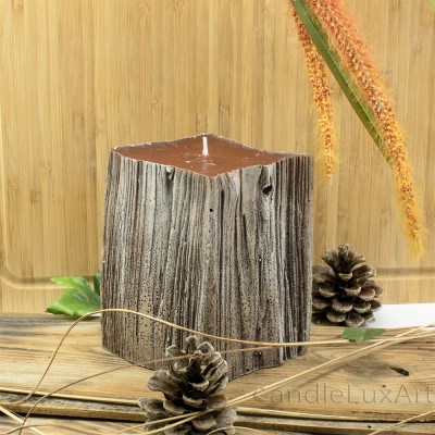 Kerzen Sandelholz Baumstumpf Beige 3 Varianten 14-20cm