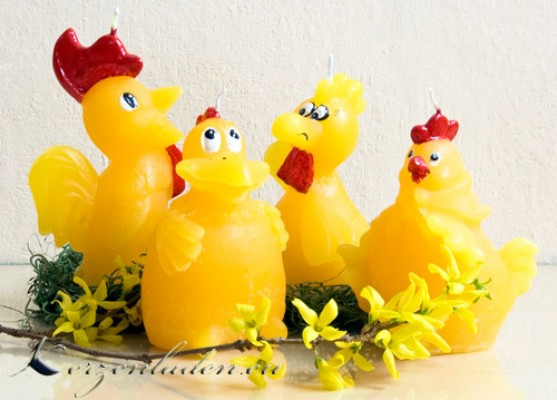 Osterkerze Figur - Lustiger Hahn