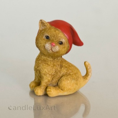 Polyresin Figuren Hund Katze Schwein mit Mütze - 6cm