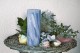 Stumpenkerze - Wellen - 18cm - hellblau