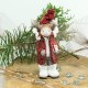 Keramik Woll Hirsch - Elch bordo grau weiß - 17,5cm
