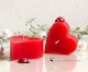 1x Herzchen Kerze 4x8cm rot
