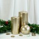 Stumpen Kugel Kerzen Hochglanz Metallic Glitzer Strass Champagner