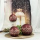 Kugelkerzen Kerzen Matt Metallic Glitzer Bordo Gold