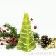 Pyramidenlkerze Tropfendesign - 15cm - olive weis