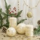 Stumpen Kugel Kerzen Sternenkette Gold Creme