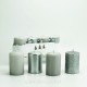 Stumpenkerzen 4 er Pack 6x9cm Silber