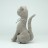 Die beige Katze 19cm Strickware Handmade