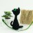 Die schwarze Katze 19cm Strickware Handmade