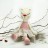 Katze Balerina creme rosa 35cm Strickware Handmade Amigurumi