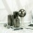 Stumpen Kugel Kerzen Glanz Metallic Graphit