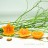 3er Set Schwimmkerzen Blatt orange