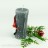 Stumpenkerze Weihnachtsmann 12cm grau