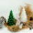 Weihnachtskerze Tanne grün und weiß 13cm