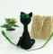 Die schwarze Katze 19cm Strickware Handmade