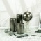 Stumpen Kugel Kerzen Glanz Metallic Graphit