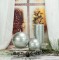Stumpen Kugel Kerzen Glanz Metallic Glitzer Strass Silber