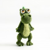 Dino grün 30cm Wolle Strickware Amigurumi