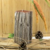 Kerzen Sandelholz Baumstumpf Beige 8,5x20cm