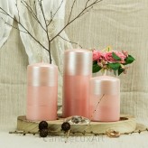 Stumpen Kerzen Satin Perlmutt 7x 10/14/18cm Rosa