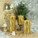 Stumpen Kerzen Metallic Glitzer Spirale Gold