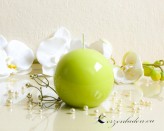 Kugelkerze Glanz lackiert - 8cm - kiwi