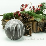 KugelkerzeTropfendesign - 8cm - grau weis