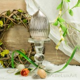 Ostern 10cm Eier Kerzen geriffelt Glanz Metall Rosegold