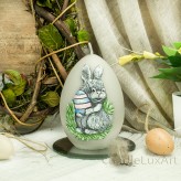 Ostern Eierkerzen 7x11cm 3D Hasenmotiv Grau