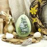 Ostern Eierkerzen 7x11cm 3D Hasenmotiv Mint