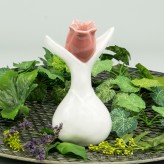 Osterdekoration Porzellan Vase Tulpe lachs