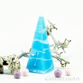 Pyramidenlkerze Tropfendesign - 15cm - Himmelblau weis