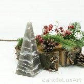 Pyramidenlkerze Tropfendesign - 15cm - grau weis