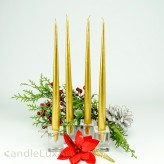 4er Tafelkerzen Spitzkerzen Set  Edel lackiert Gold 32cm