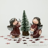 Engelpaar Winter Weihnachten bordo Silber